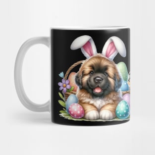 Puppy Newfoundland Bunny Ears Easter Eggs Happy Easter Day Mug